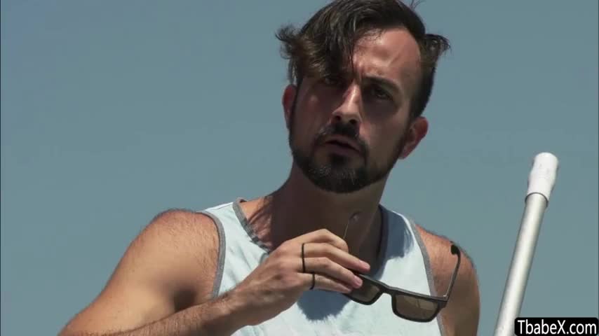 Watch Tranny babe teases hunk stud with an outdoor masturbation by the pool Shemale Porn Videos | TranSexBig.