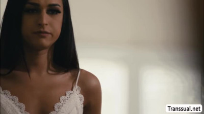 Smalltits shemale gets her ass licked and banged by stepfather