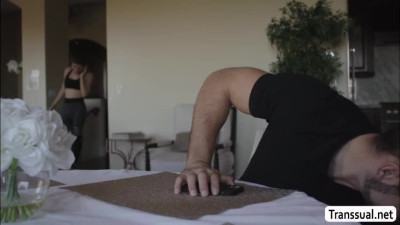 Busty shemale Korra Del Rio fucks the ass of her stepbro