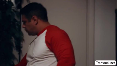 Pervert stepbro enjoys fucking the ass of his shemale stepsister