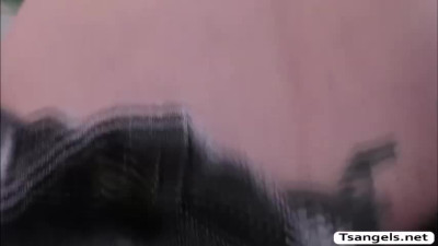 Shemale Echo Screams gets her ass barebacked by big cock