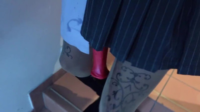 Dragon dildo put on and tested on me