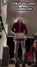 Hot t Resist Pumpng herself at the Gas Pump CindieLove