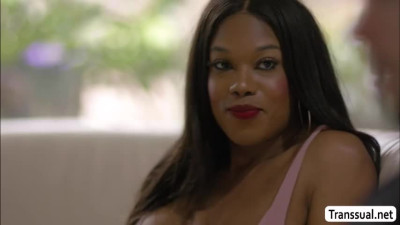 Ebony trans woman fucks the ass of her stepbrother
