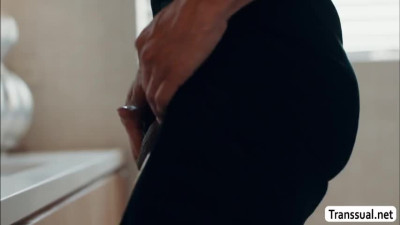 Busty shemale gets her ass fucked by pervert stepson