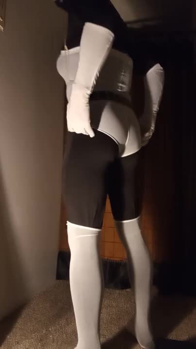 Watch Black and White w Latex hood Shemale Porn Videos | TranSexBig.
