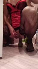 Crossdresser riding