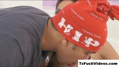 Busty shemale Sheron Fox asshole rammed