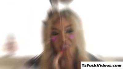 Busty penishungry T girl Aubrey Kate anal gangbanged by