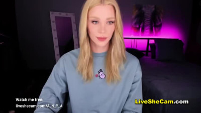 Hung blonde femboy webcam masturbation