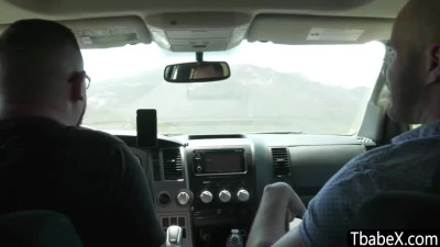 Stunning ts Kate Zoha fondles shecock while worshipping stiff cock