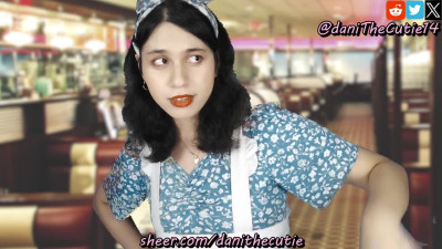 Fucking the pretty waitress DaniTheCutie in the weird Asian Diner feels nice
