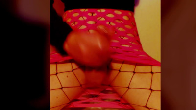 Crossdresser stroke and cum 02