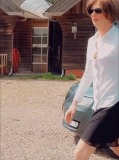 Annemieke tied in the woods and used