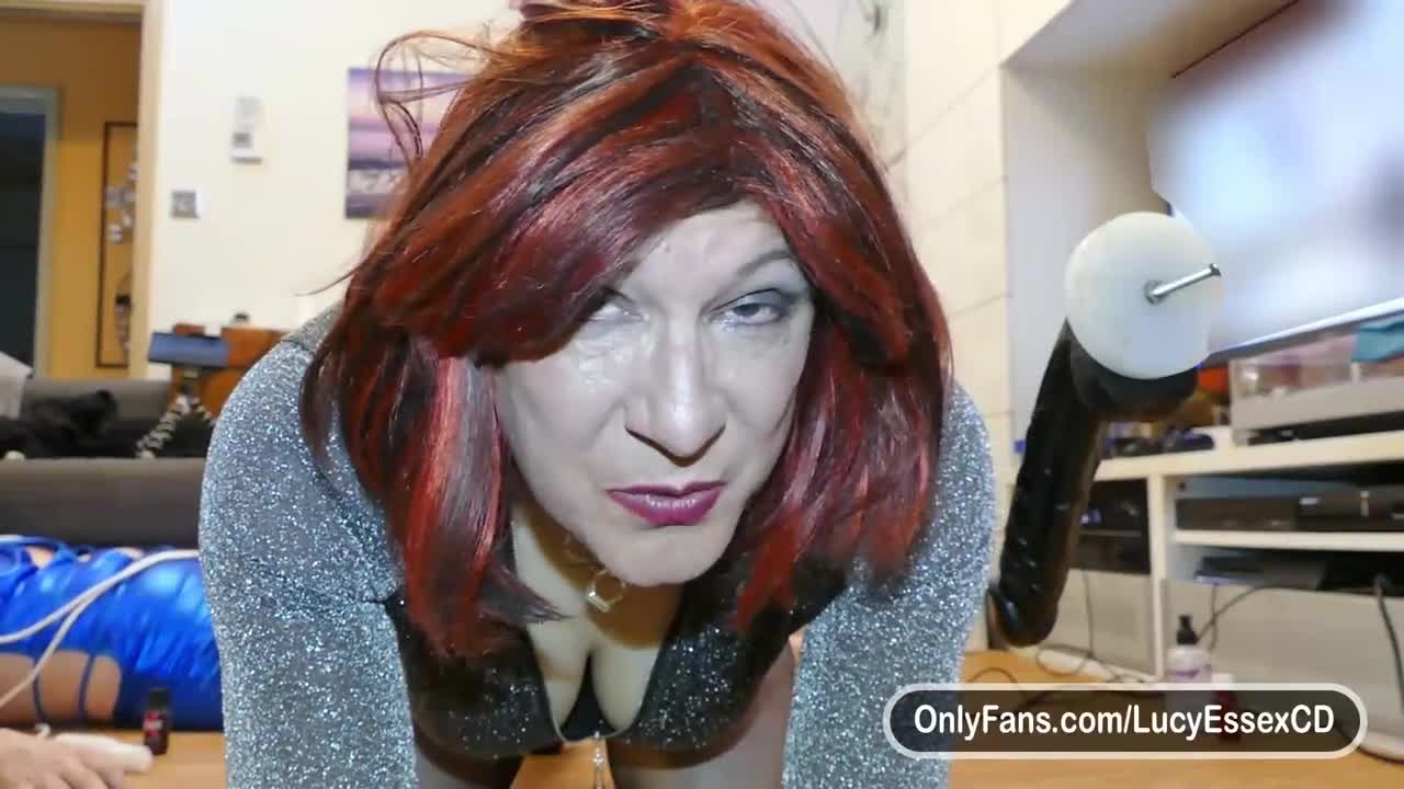 Watch Lucy Essex CD deep fucking with big black mamba dildo Shemale Porn Videos | TranSexBig.