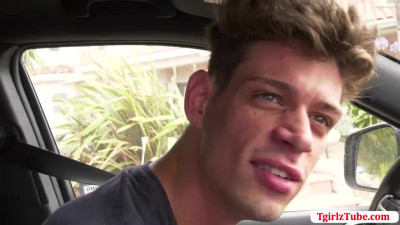 Hitcchiker TBabe rides the Drivers dick