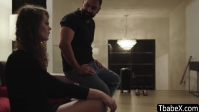 Sexy ts cutie Kate Zoha bends over to take a rock hard cock