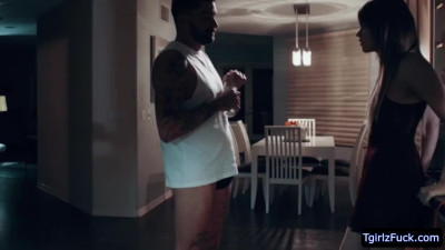 Glamorous TS Kate Zohas off tight lingerie ang gets analed from behind