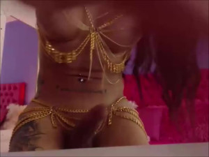 Brunette shemale strokes her amazing sheshaft