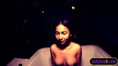 Busty Thai shemale teen Nanny gives an amazing blowjob in bondage