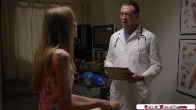 Horny doctor barebacks the small tits tranny Crystal Thayer