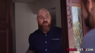 Energetic dick drills sexy blonde tranny
