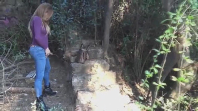 Shemale Fucks His Ass Outdoor