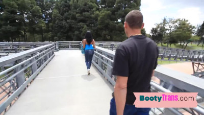 Busty Latina ts pickedup for booty fuck in doggy and cowgirl