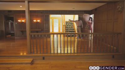 Dirty black house seller fucked horny shemale Alexa Scout in tight asshole