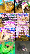 Nasty Sissy bitch in Slime self fuck with big dildo