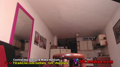 Huge Ebony Shaft Shemale on Webcam Part 7