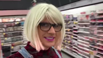 CUTE Crossdresser CD TS at Walgreens HOT Pubic Slut Dow