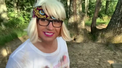 Risky Public Hiking Trail Dildo AssFuck Session with Ho