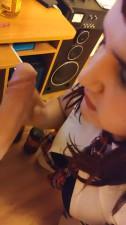 First time deepthroat blowjob on video