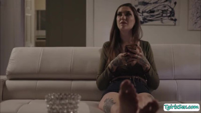 Busty shemale comforted by bfs stepsister