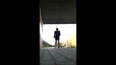 Double cumshot flashing outdoors - adrian1001