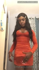 BBC shemale shows off big bulge