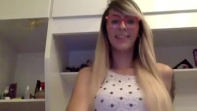 Anastacia Mello stroking her cock