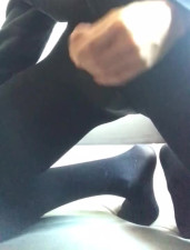 Sissy crossdresser in pantyhose showing virgin very tight ass