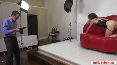 TS Lily sucks her Photographers dick