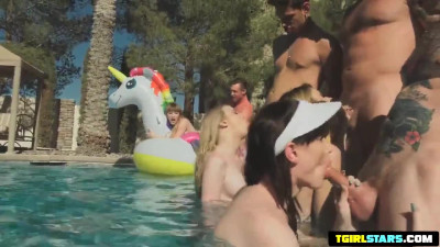Pool Party Transsexual Bareback Style