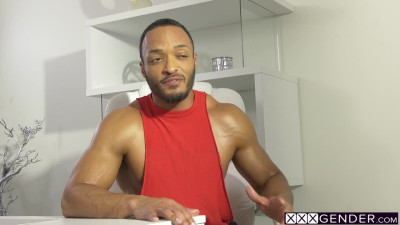 Horny huge boobs shemale fucked in tight ass by a perverted big cock friend
