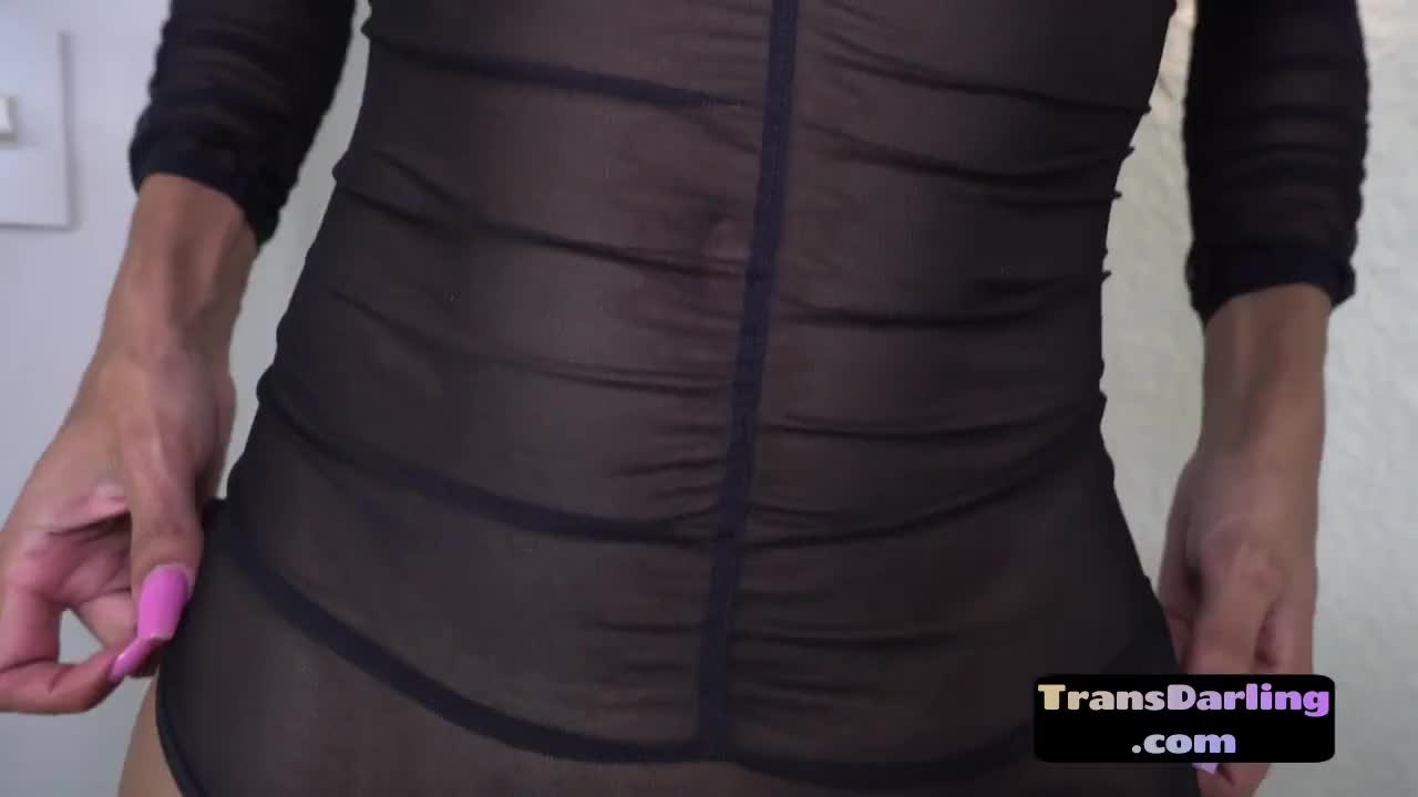 Watch Busty latin trans babe jerking her hard shaft after showing off body in lingerie Shemale Porn Videos | TranSexBig.