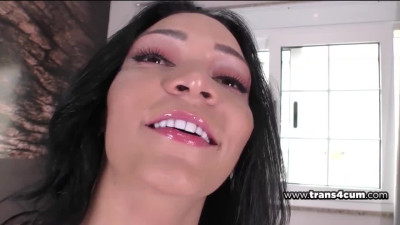 69 with brunette TS teen
