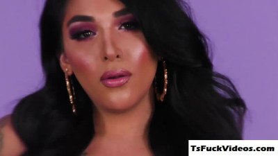 Busty TGirl Jane Marie receive all Michael