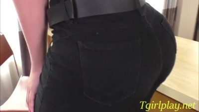 Super thick ts beauty Estela Duarte rubs thick shecock