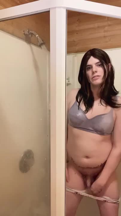 Watch Ts Jess cums in shower Shemale Porn Videos | TranSexBig.