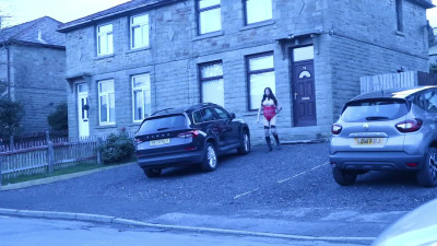 Wearing just lingerie outdoors on a council estate