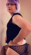 Pantyluvn sissy little black dress sticky white mess
