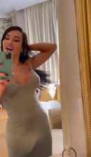 Gabriela de Carvalho show cock in sexy dress